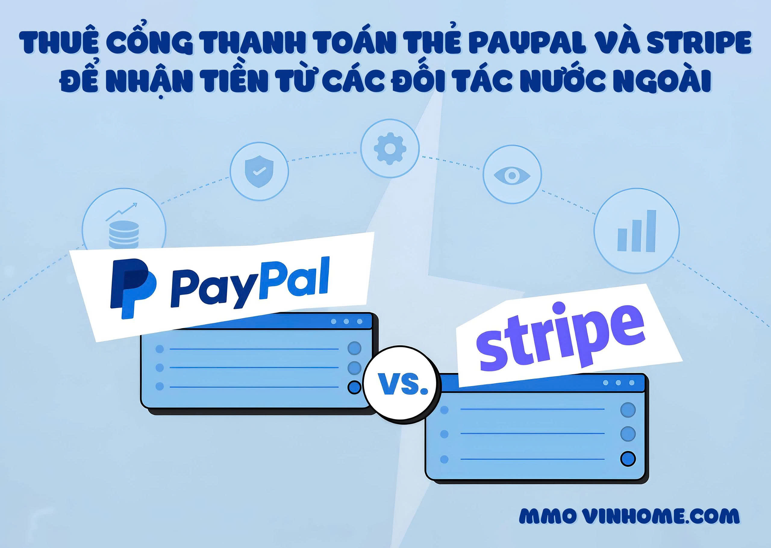 Thuê Cổng Thanh Toán Thẻ PayPal Và Stripe Để Nhận Tiền Từ Các Đối Tác Nước Ngoài