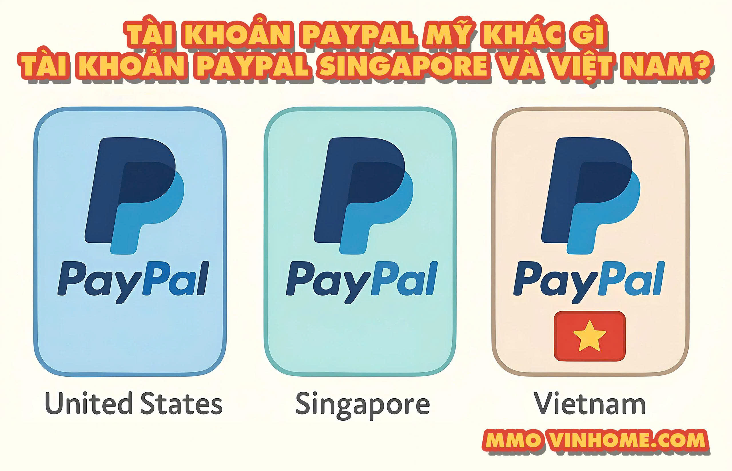 Tài khoản PayPal Mỹ khác gì tài khoản PayPal Singapore và Việt Nam?