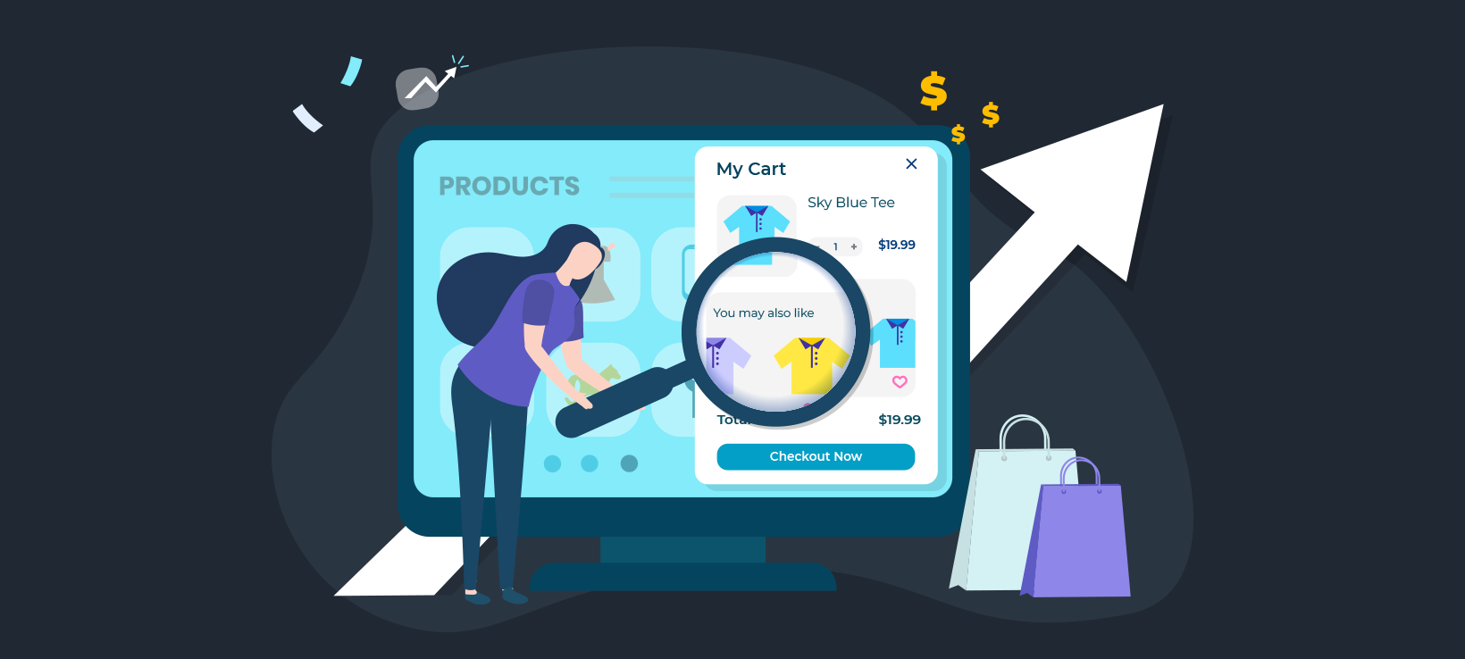 Plugin Upsale tốt nhất cho Woocommerce bán POD là gì? 2 Using a popup to upsell in WooCommerce Complete Guide Dark Blue bkg Header