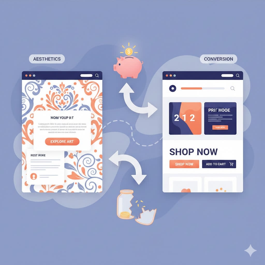 Seller POD Mới Nên Đầu Tư Website Như Thế Nào Cho Đúng? 4 Ưu tiên Conversion, không phải chỉ “đẹp”